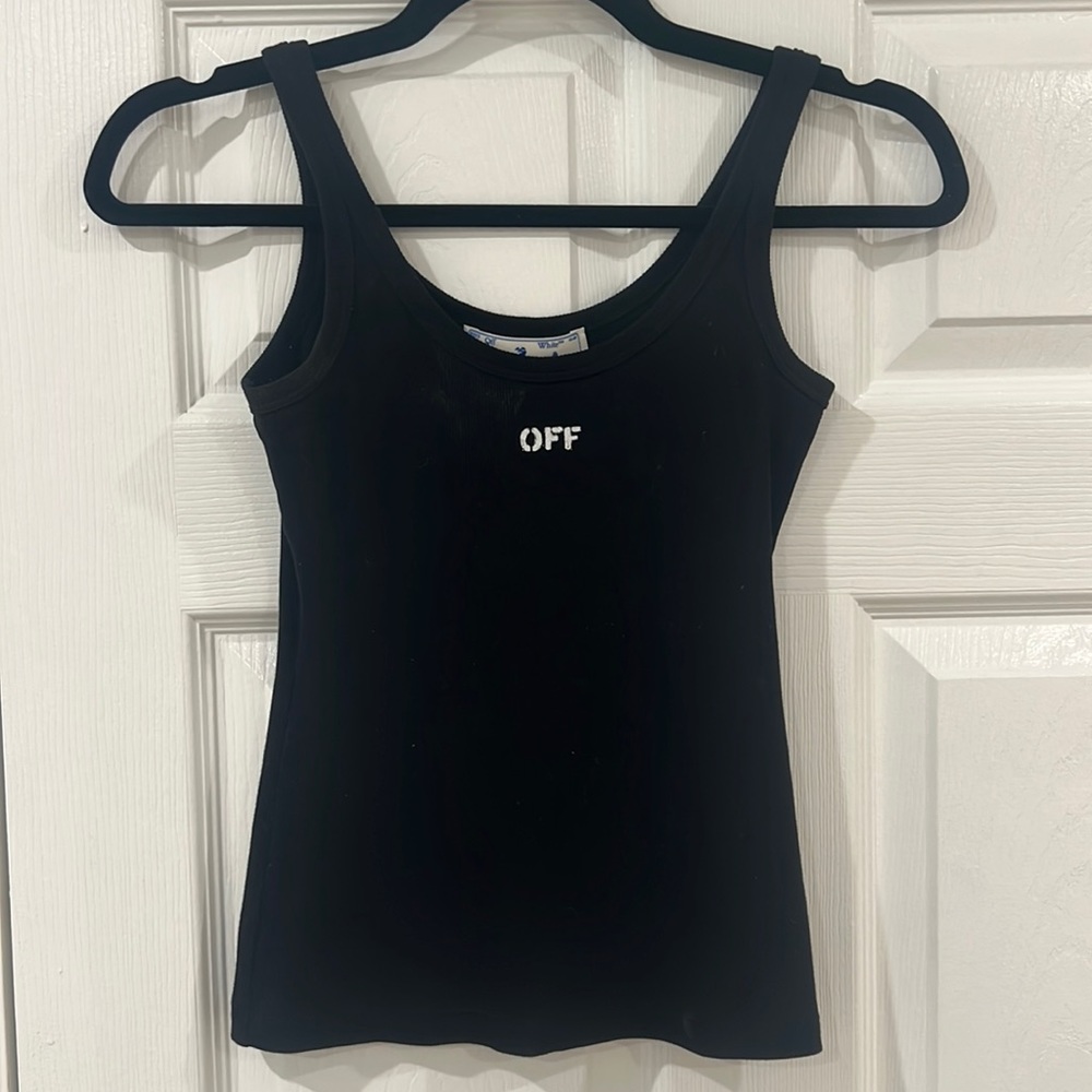 Off-White Main Basic Ribbed Tank Top (Black) - image 1